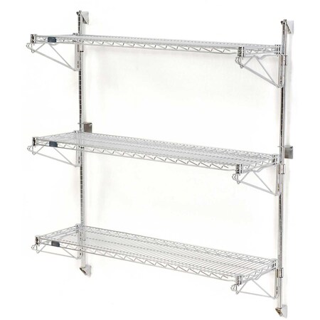 Nexel Wall Mount Wire 3-Shelf Starter Unit, 42W x 24D x 54H 798183